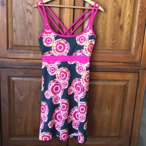 Soybu Tie Dye Athletic Swim Dress Yoga Floral L